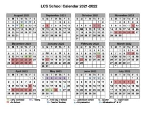 School Calendar 2021 2022 Published Lee Christian School